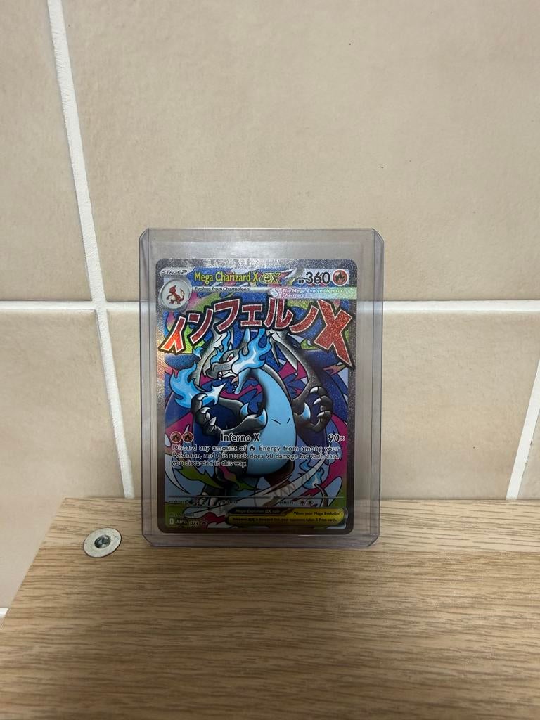 Mega Charizard X EX 023 Pokémon kaart, Ophalen of Verzenden, Gebruikt, Losse kaart, Foil