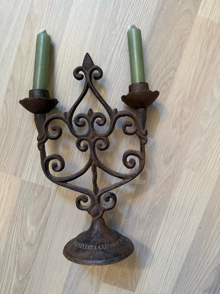 Gietijzeren kandelaar met kaarsen, Ophalen, Overige materialen