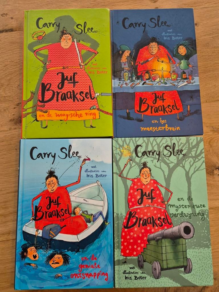 Juf Braaksel. Set van 4 delen., Boeken, Kinderboeken | Jeugd | onder 10 jaar, Ophalen of Verzenden, Zo goed als nieuw, Carry Slee
