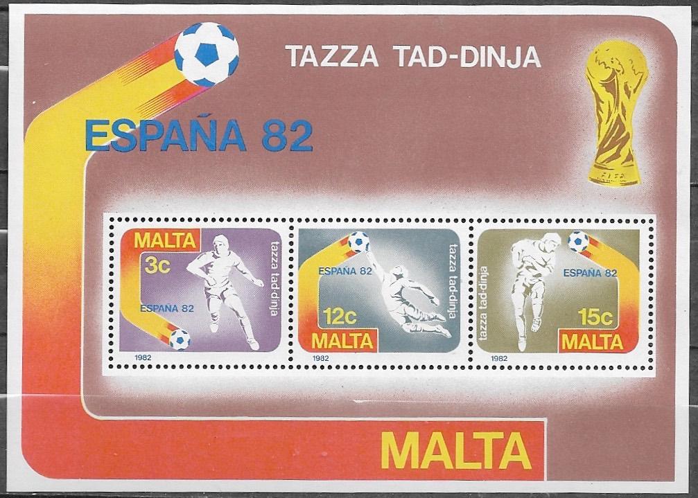 MALTA Blok WK Voetbal in Spanje 1982, Verzenden, Postfris, Sport