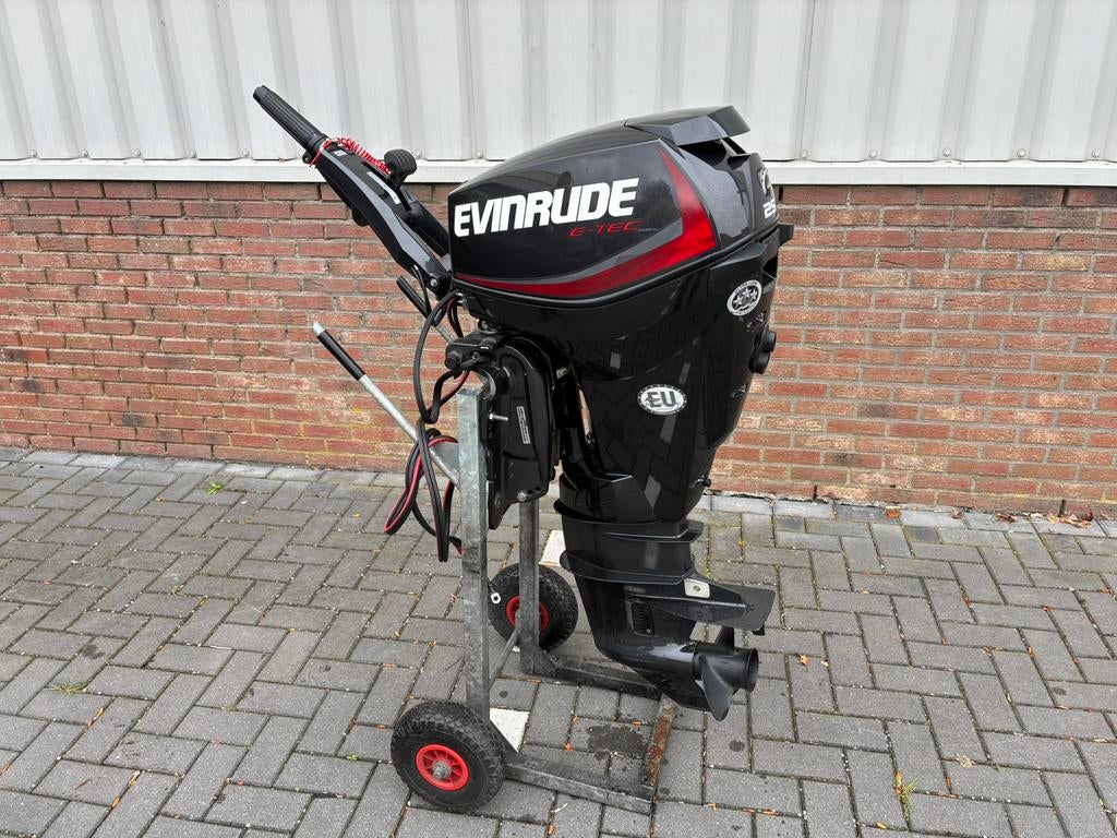 Evinrude 25 pk E-tec , big tiller, Powertrim, bj 2019 !, 10 tot 30 pk, Ophalen of Verzenden, Zo goed als nieuw, Info@acwatersport.nl