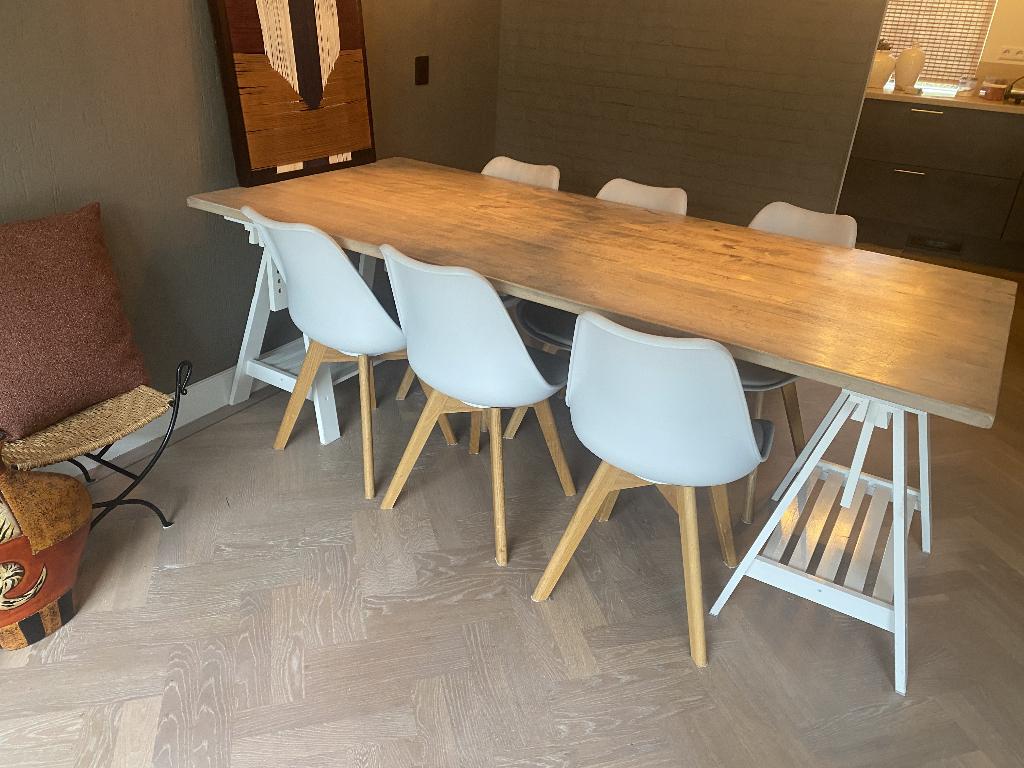 Eethoek 6 personen, Ophalen, Gebruikt, Teakhout, 200 cm of meer