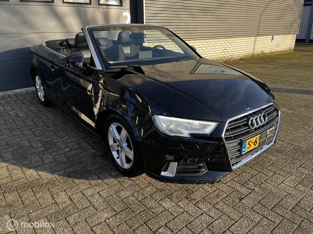 Audi A3 Cabriolet 1.5 TFSI CABRIO/AUTOMAAT/LEER/NAVI/SCHADE, Gebruikt, Zwart, 4 stoelen, Zwart