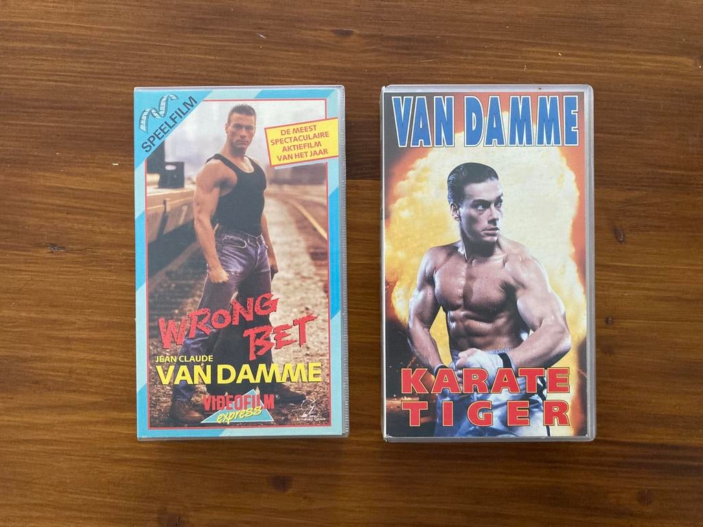 VHS Van Damme - Wrong Bet - Karate Tiger - Martial Arts, Vanaf 16 jaar, Ophalen of Verzenden, Gebruikt, Actie en Avontuur