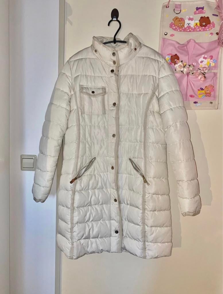 Desigual witte pufferjas met aquarelprint, Ophalen of Verzenden, Zo goed als nieuw, Maat 42/44 (L), Wit