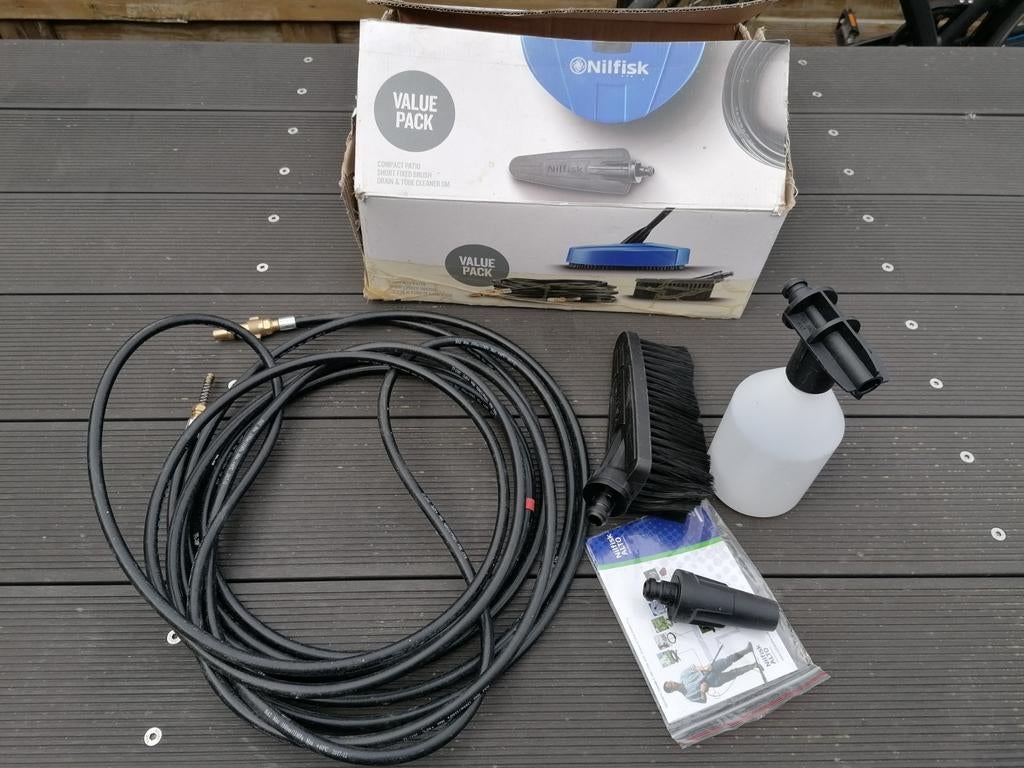 Nilfisk Rioolreinigingsslang 8 m. Vuilfrees Foamspuit Set, Tuin en Terras, Hogedrukreinigers, Ophalen of Verzenden, Zo goed als nieuw