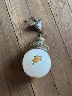 Vintage Glazen Bol Lamp - Melkglas, Verzenden, Gebruikt, Glas, Minder dan 50 cm