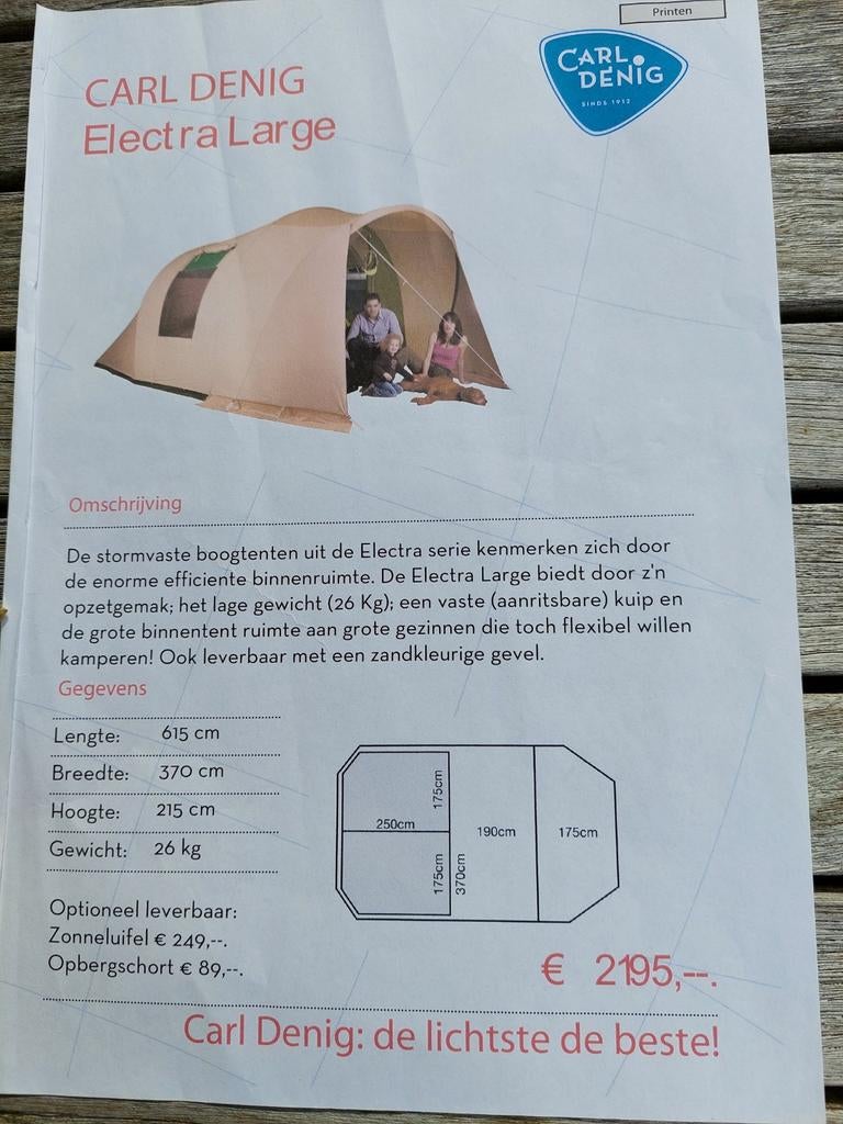 CARL DENIG Electra Large tent, Ophalen, Gebruikt