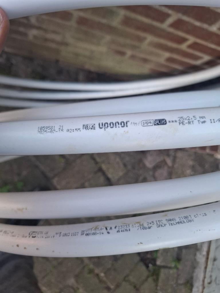 Uponor 25x2.5. Minimaal 19 meter, Ophalen, Overige materialen, 6 meter of meer, Overige typen