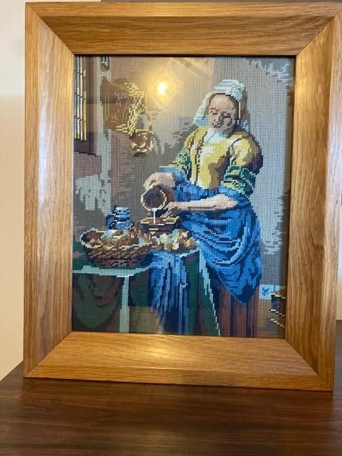 Borduurwerk: Melkmeisje van Johannes Vermeer., Ophalen of Verzenden, Zo goed als nieuw, Patroon