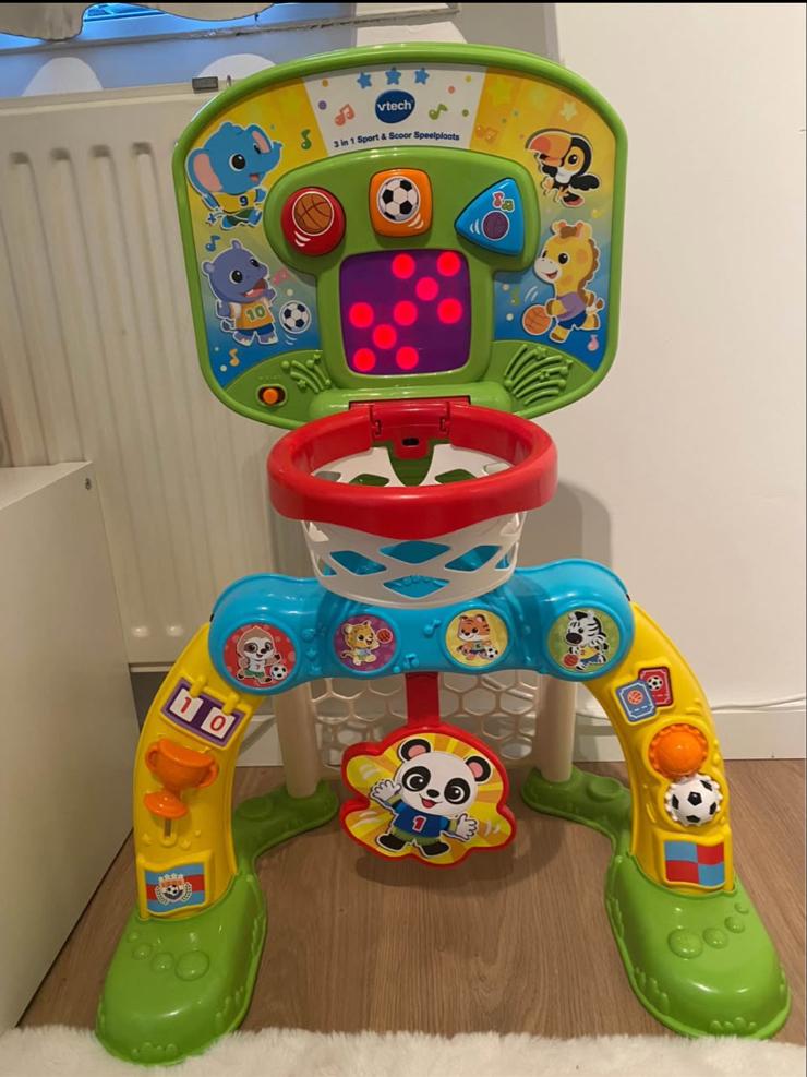 VTech Speel en Scoor 2-in-1 Basketbal & Voetbal, Kinderen en Baby's, Speelgoed | Vtech, Ophalen of Verzenden, Gebruikt, 6 maanden tot 2 jaar