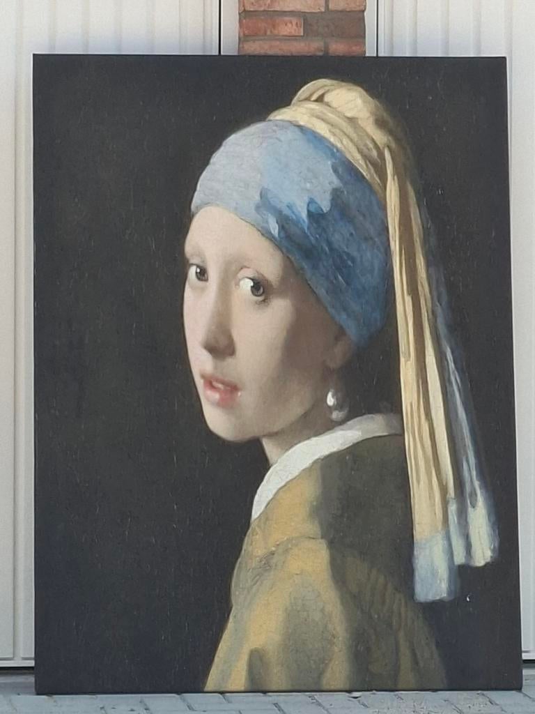 Het Meisje met de Parel - Groot Schilderij, Antiek en Kunst, Ophalen of Verzenden