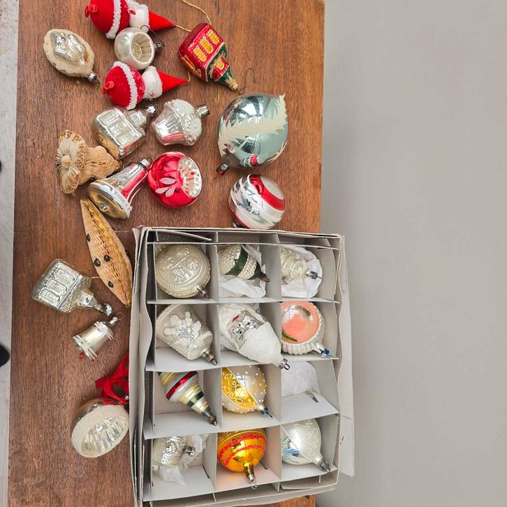 Oude kerstballen, vintage kerstballen, oude kerstversiering, Diversen, Kerst, Gebruikt, Ophalen