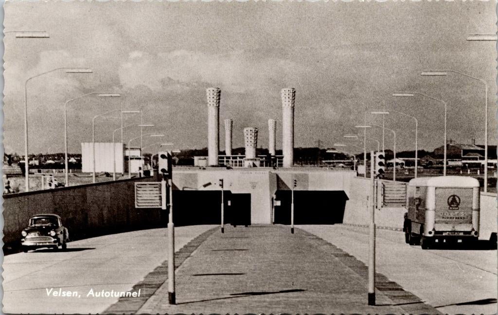 Velsen - Autotunnel, Verzenden, 1940 tot 1960, Gelopen, Noord-Holland