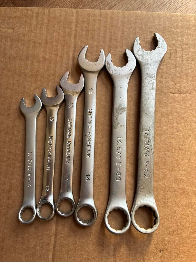 6 stuks steek en ringsleutels, Ophalen of Verzenden