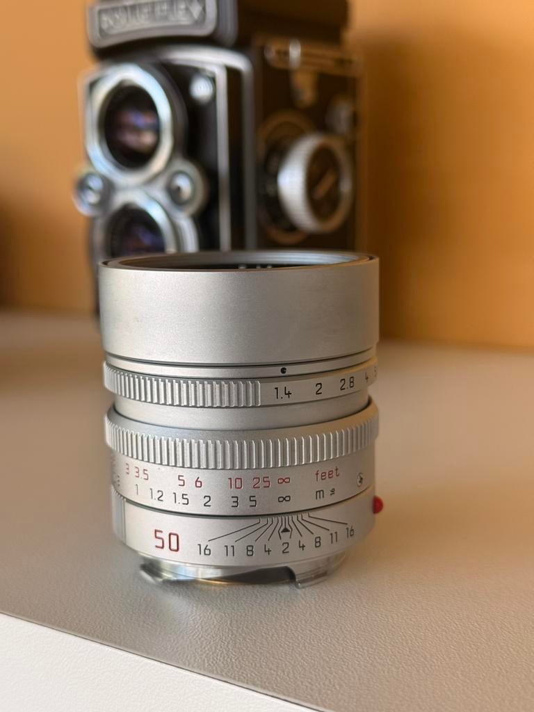 Leica summilux 50 1.4 e46 zilver, Ophalen, Gebruikt