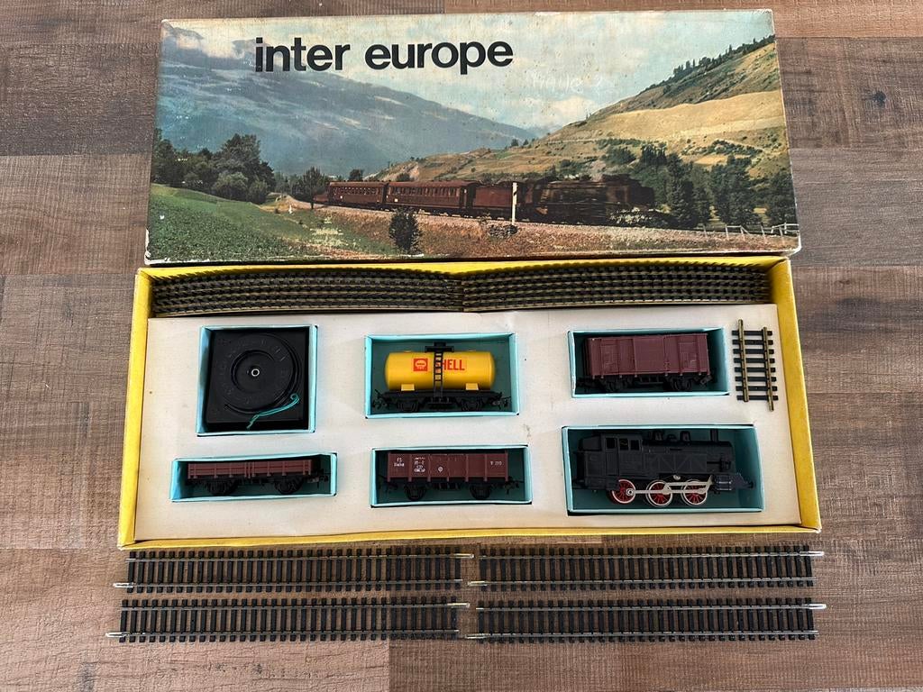 Vintage treinset Inter Europe, Ophalen of Verzenden, Gebruikt, Gelijkstroom, Treinset