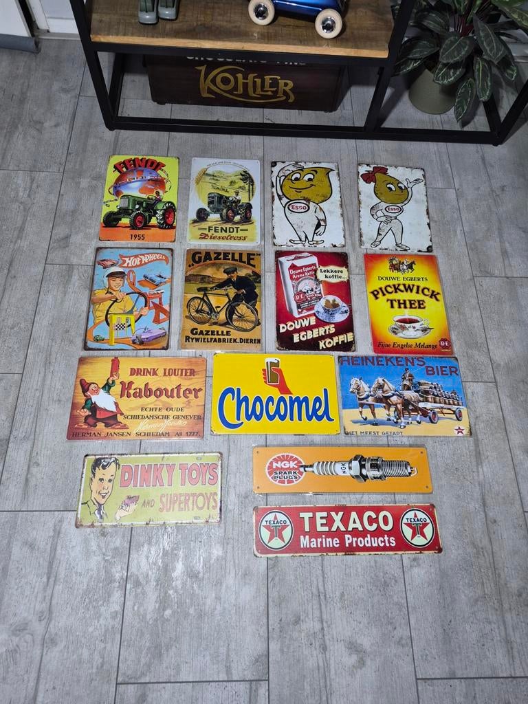 Blikken reclamebord  reclame bord blik €5 per stuk, Ophalen of Verzenden, Overige