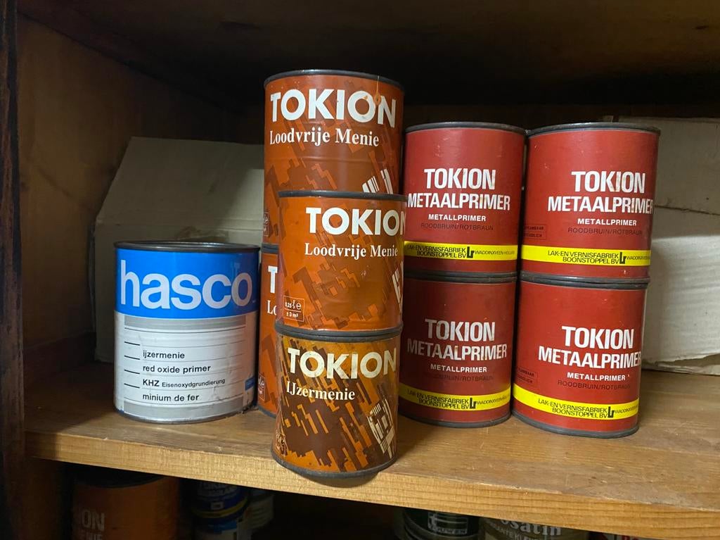 Partijtje ijzer menie/metaal primer loodvrij menie, Ophalen of Verzenden, Zo goed als nieuw, Wit