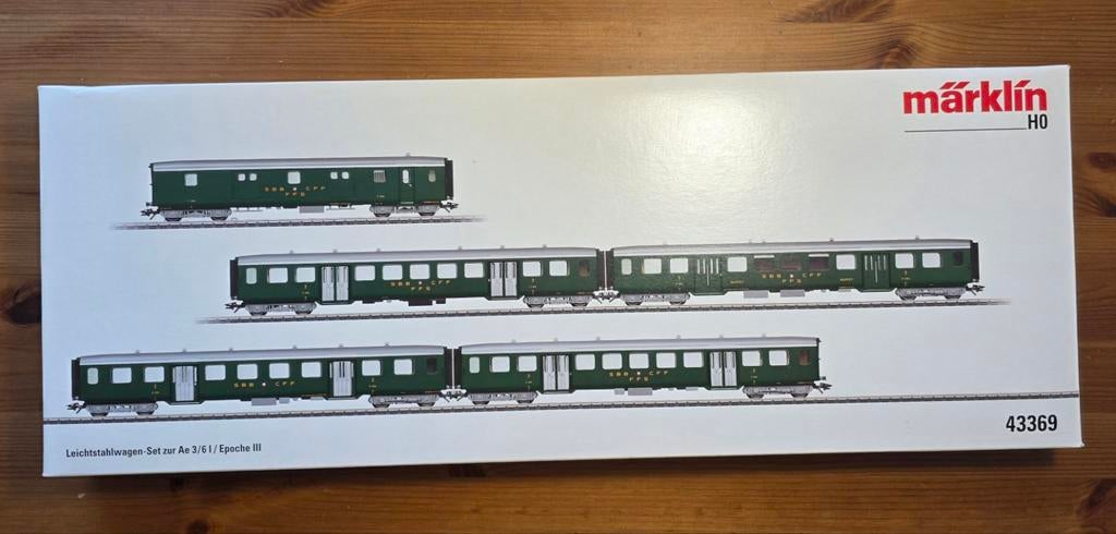 Märklin 43369 Rijtuigen SBB, Hobby en Vrije tijd, Modeltreinen | H0, Zo goed als nieuw, Wagon, Wisselstroom, Märklin, Ophalen