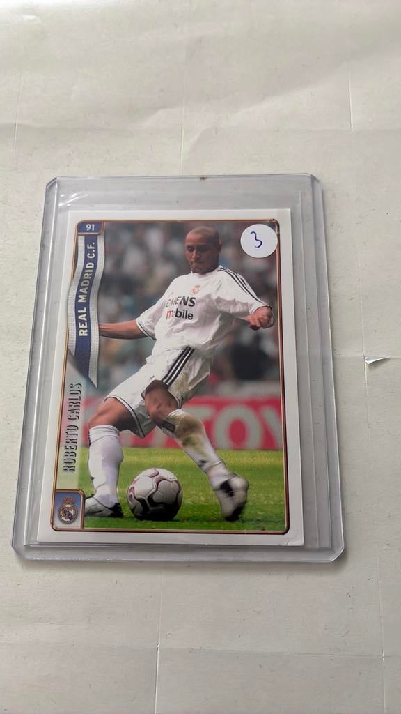 Panini card real madrid roberto carlos, Ophalen of Verzenden, Zo goed als nieuw, Plaatje