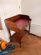 Antiek houten bureau met rood lederen blad, Ophalen