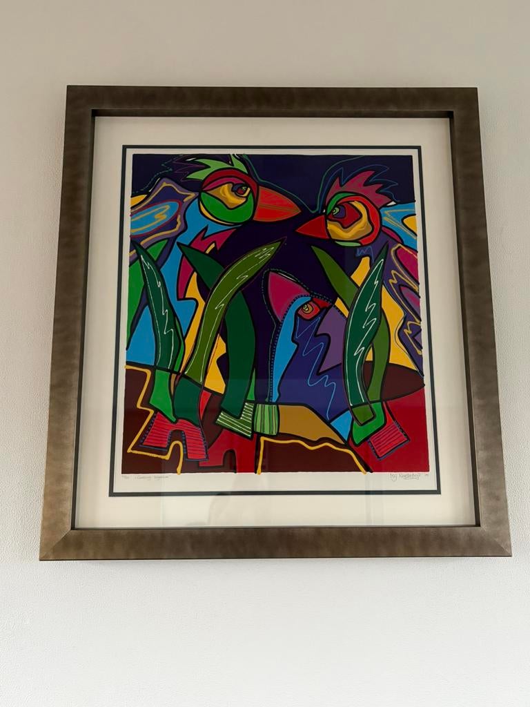 Zeefdruk Marianne Naerebout incl lijst, Antiek en Kunst, Ophalen