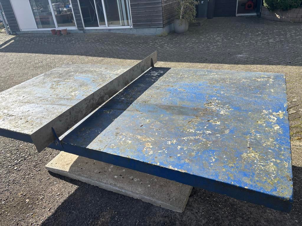 Robuuste Betonnen Tafeltennistafel / Bierpongtafel, Sport en Fitness, Tafeltennis, Ophalen, Gebruikt, Tafel Outdoor