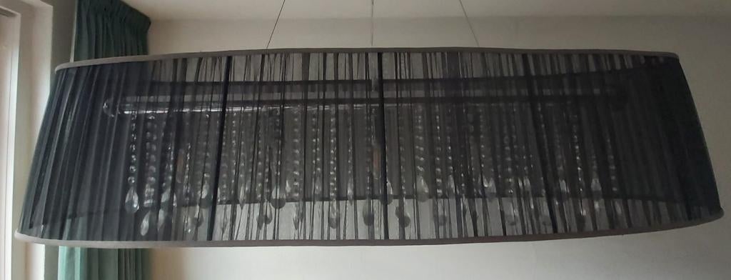 Moderne hanglamp met kristallen, zwart, Ophalen, Modern, Elegant, Zo goed als nieuw, Glas