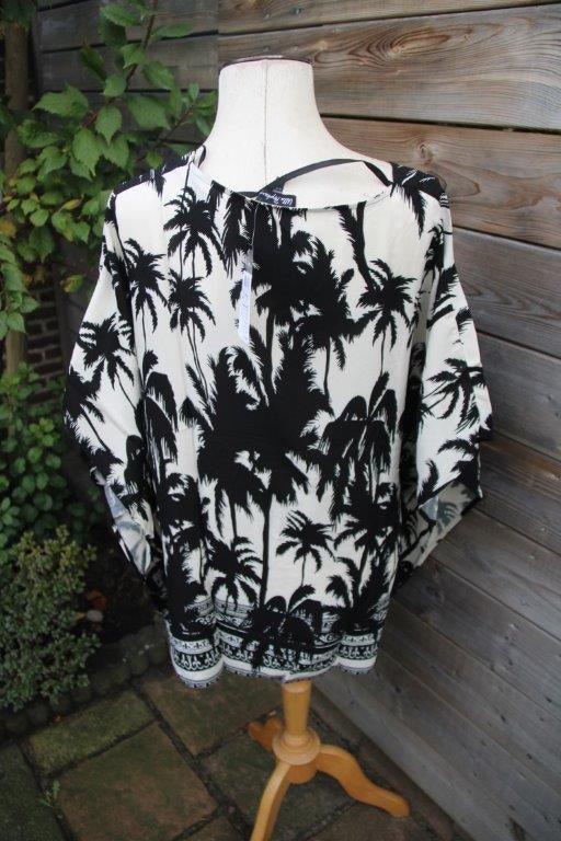 Tuniek beige/ zwart Ulla Popken mt 46/48 Nieuw Vaste prijs, Verzenden, Zwart, Maat 46/48 (XL) of groter, Nieuw