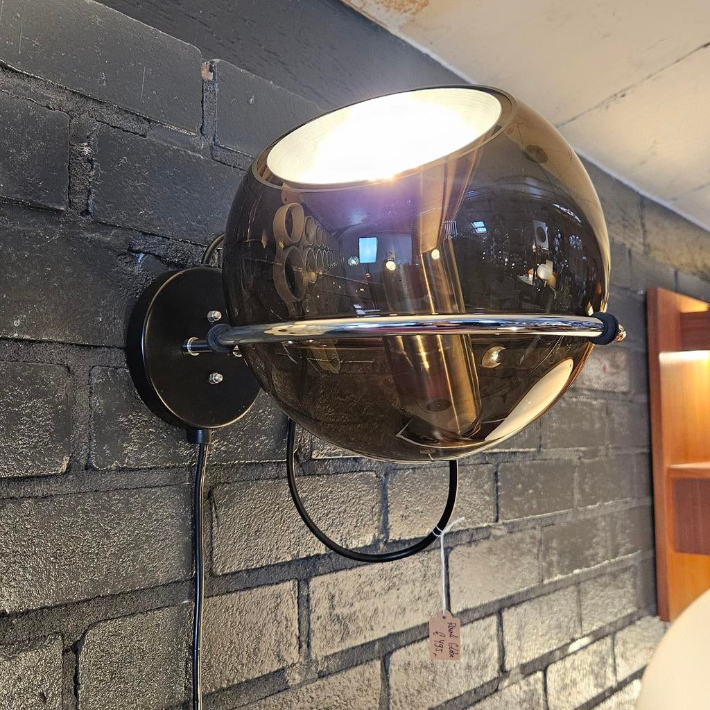 Vintage glazen Raak Amsterdam wandlamp, Globe, Ophalen, Huis en Inrichting