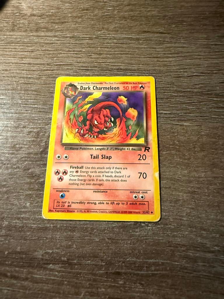 Zeldzame Dark Charmeleon (1995) Pokémonkaart, Ophalen of Verzenden, Gebruikt, Losse kaart