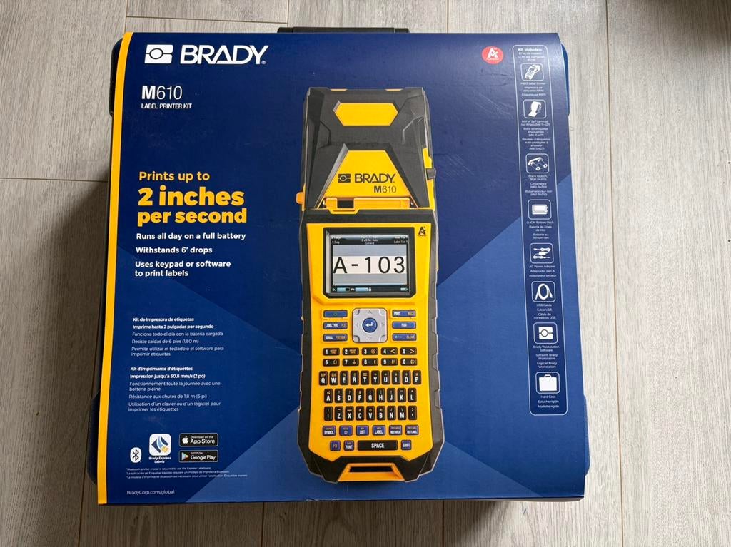 NIEUW - Brady M610 draagbare labelprinter - QWERTY EU, Computers en Software, Labelprinters, Ophalen of Verzenden, Nieuw, Qwerty