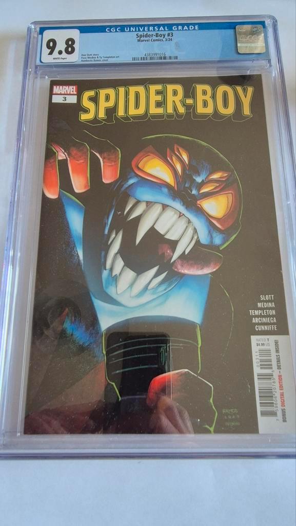 Spider-Boy #3 CGC 9.8 Ramos Delgado Marvel Comics, Boeken, Strips | Comics, Zo goed als nieuw, Eén comic, Amerika, Ophalen of Verzenden