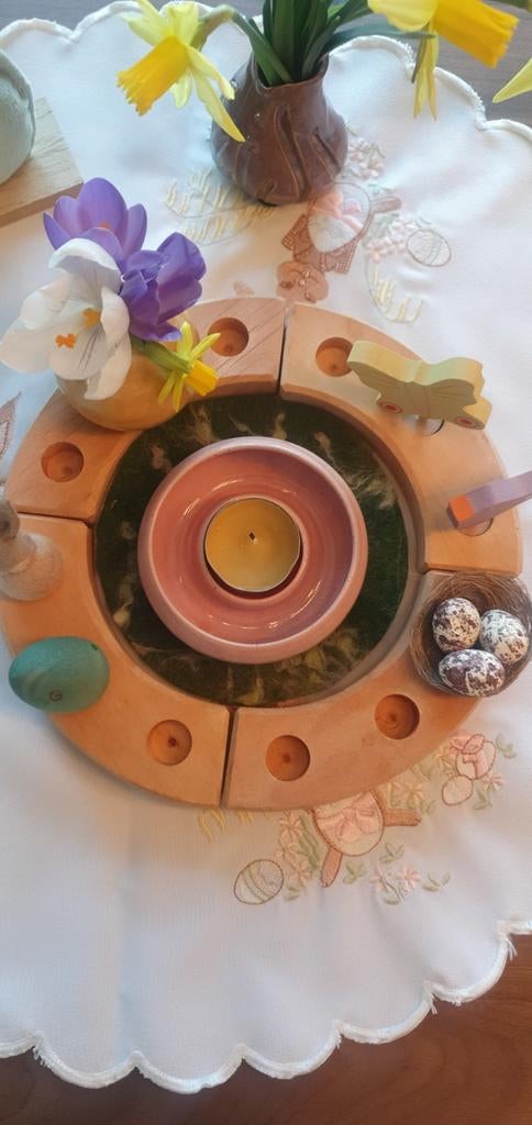 Seizoenstafel keramiek vaasje & theelicht, Hobby en Vrije tijd, Pottenbakken, Ophalen of Verzenden, Nieuw