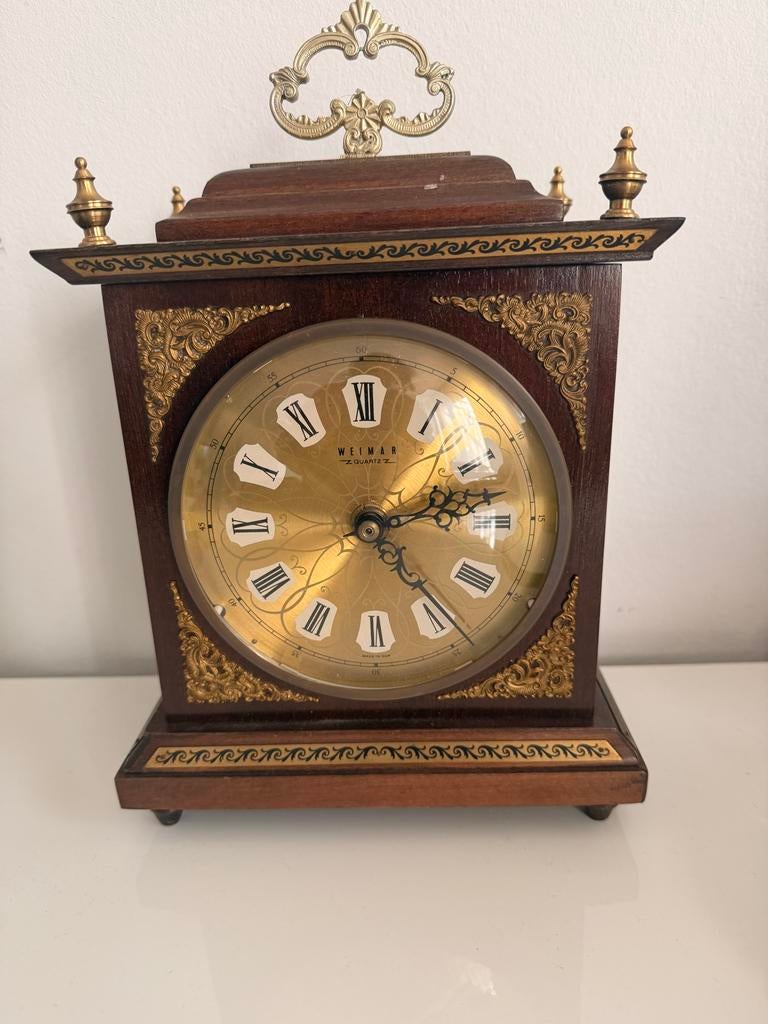 Vintage Weimar Quartz Schouwklok - Klassiek Design, Ophalen