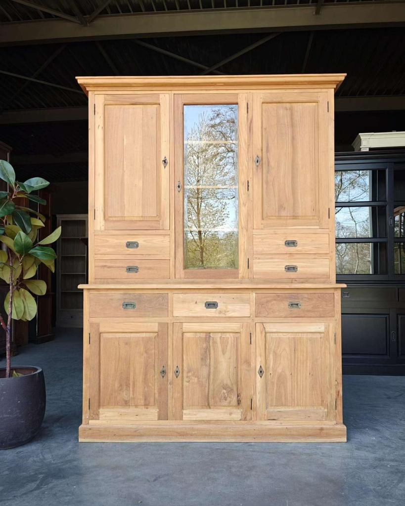 Bergruimte! Teakhouten buffetkast | Voorraadkast teak #6452, Huis en Inrichting, Kasten | Buffetkasten, Niet ingevuld, Gebruikt