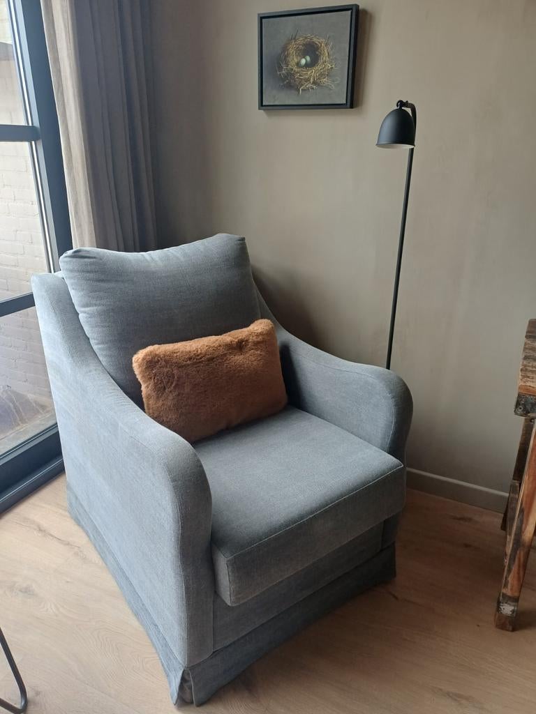 Landelijke fauteuil, zit heerlijk, zo goed als nieuw, Ophalen, 75 tot 100 cm, Zo goed als nieuw, Stof