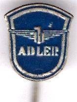 Adler blauw op koper motorfietsen speldje ( G_001a ), Verzenden, Nieuw, Transport, Speldje of Pin