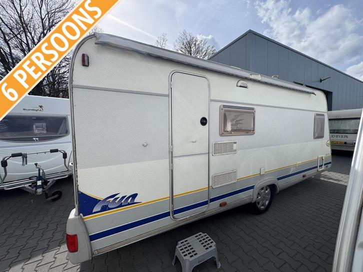 Bürstner Fun 495 TK / 6 persoons / stapelbed / comp, Caravans en Kamperen, Caravans, Bedrijf, tot en met 6, 750 - 1000 kg, Treinzit