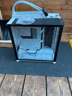 Te koop Witte PC case met Corsair waterkoeling., Ophalen, Gebruikt