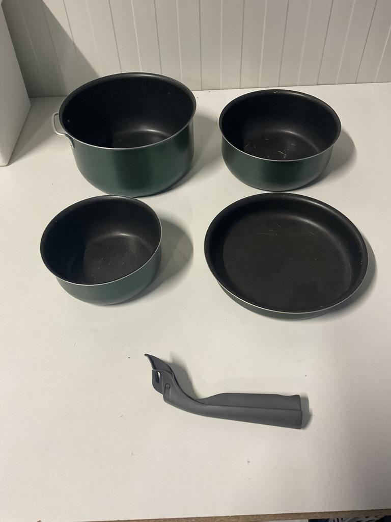 Tefal Bioufac pannenset met afneembare handvat, Caravans en Kamperen, Ophalen, Gebruikt