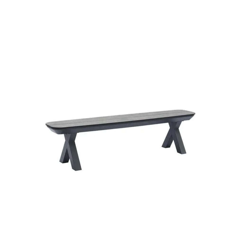 SenS-Line Tuinbank Grijs Aluminium - 182x35x46cm - Bradford, Ophalen of Verzenden, Nieuw