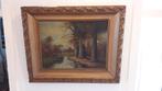 Schilderij Bostafereel met bootje  J.Evers, Ophalen