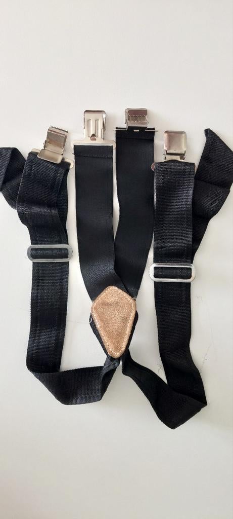 Zwarte bretels met leren detail, Kleding | Heren, Ophalen of Verzenden, Zo goed als nieuw, Onbekend