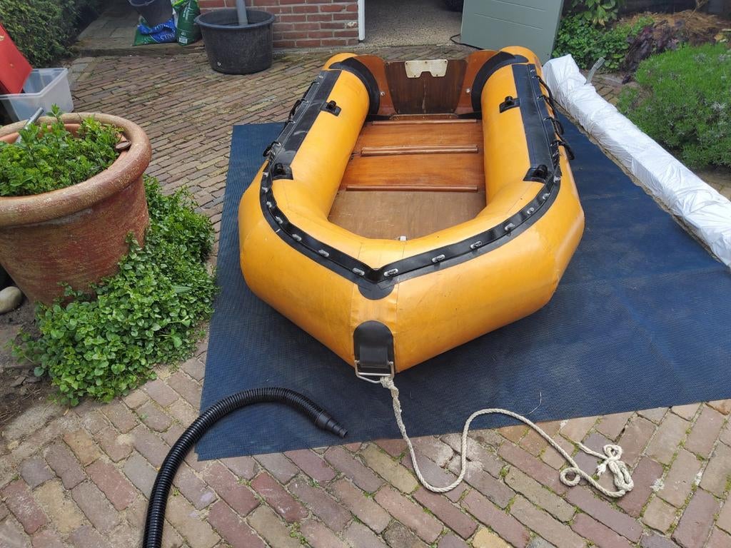 Rubberboot met 5 pk Yamaha bbm, Overige merken, Gebruikt, Ophalen of Verzenden, Hout