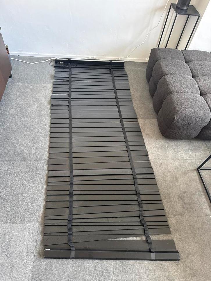 Houten zwarten Jaloezieën voor deur - 258x88 cm, Huis en Inrichting, Stoffering | Gordijnen en Lamellen, Gebruikt, 200 cm of meer