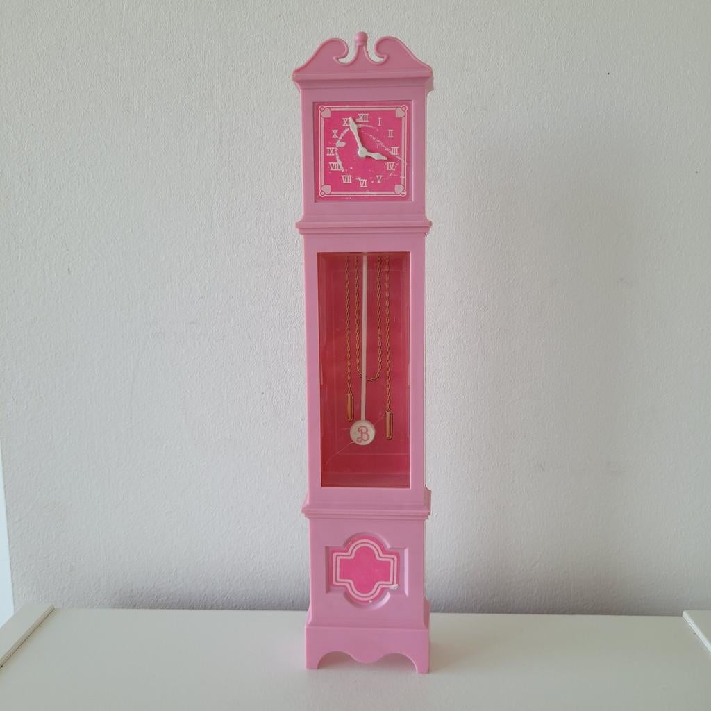 Vintage Barbie dreamhouse Pink Grandfather Clock 1985 Matel, Ophalen of Verzenden, Zo goed als nieuw, Poppenhuis