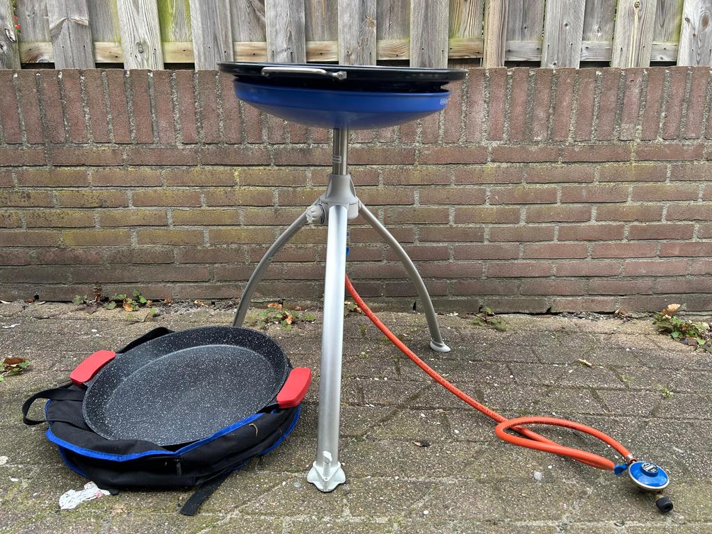 Schotelbraai met paellapan - Ideaal voor buiten koken!, Ophalen, Gebruikt