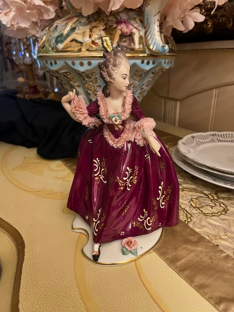 Groot antiek porselein beeld, Ophalen of Verzenden